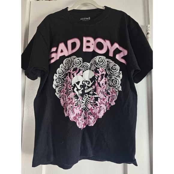 SAD BOYS by Junior H Other - SAD BOYS by Junior H mens M USA made black Skull or Club graphic T 100% cotton